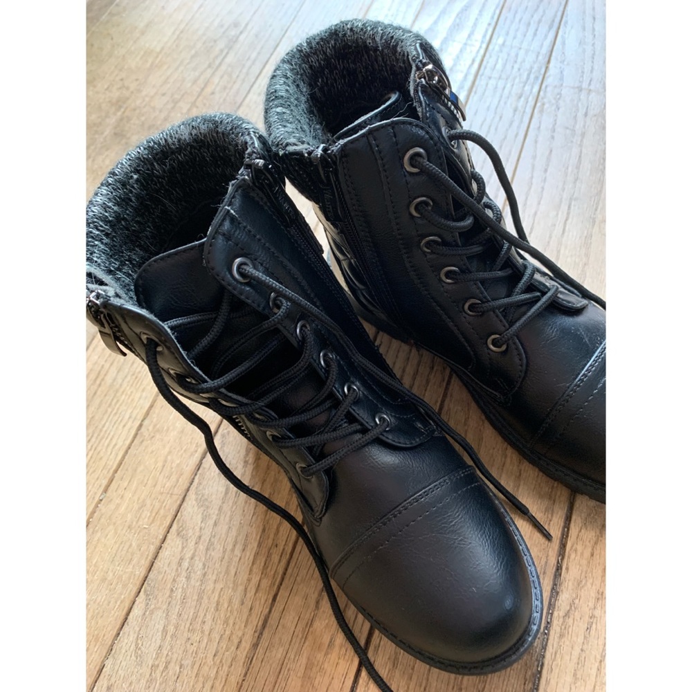 Black combat boots